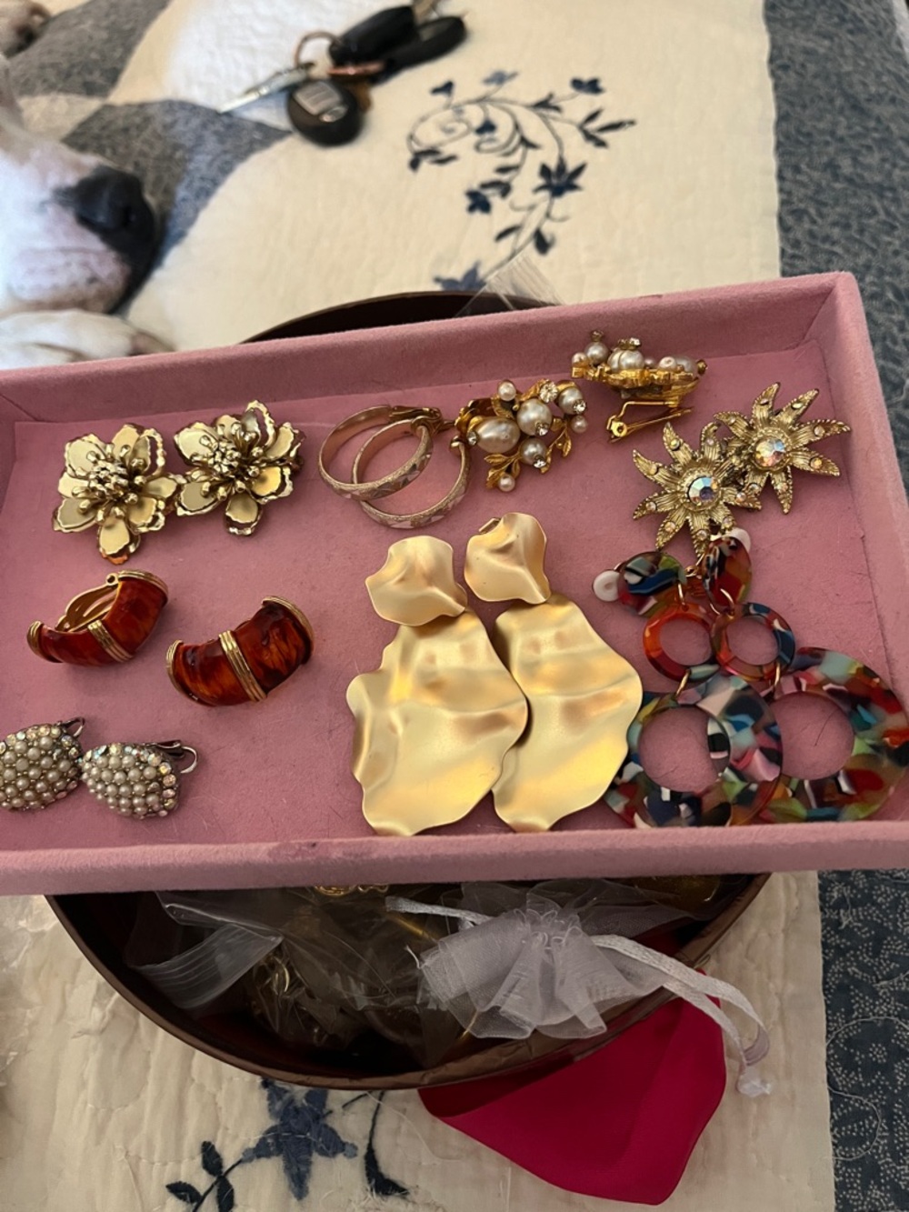 Mostly Vintage Clip On Earrings Jewelry Lot 8 Pairs
